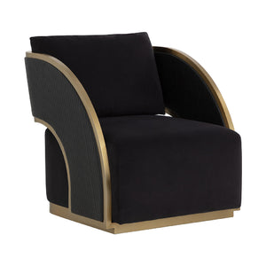   Modern European furniture - Black Leather Swivel Lounge Chair - www.oroa.com | Oroa.com