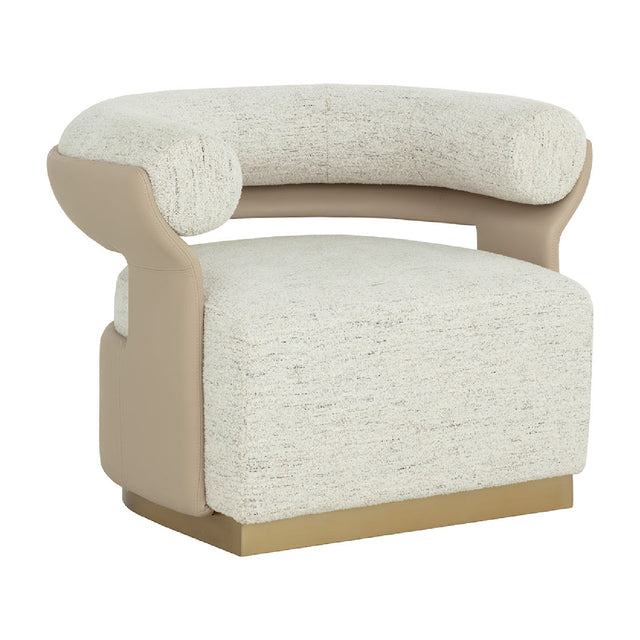 Modern European furniture - Curved-Back Swivel Lounge Chair - www.oroa.com
