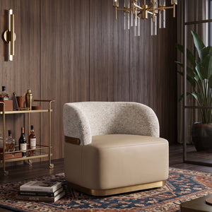   Modern European furniture - Leather Seat Swivel Lounge Chair - www.oroa.com | Oroa.com