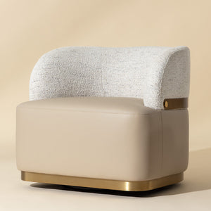   Modern European furniture - Leather Seat Swivel Lounge Chair - www.oroa.com | Oroa.com
