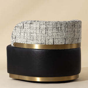  Modern European furniture - Leather Seat Swivel Lounge Chair - www.oroa.com | Oroa.com