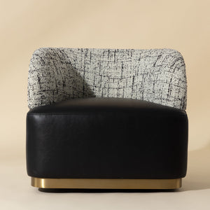   Modern European furniture - Leather Seat Swivel Lounge Chair - www.oroa.com | Oroa.com