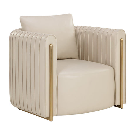   Modern European furniture - Leather Channel-Piped Lounge Chair - www.oroa.com | Oroa.com
