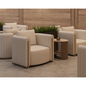   Modern European furniture - Leather Channel-Piped Lounge Chair - www.oroa.com | Oroa.com