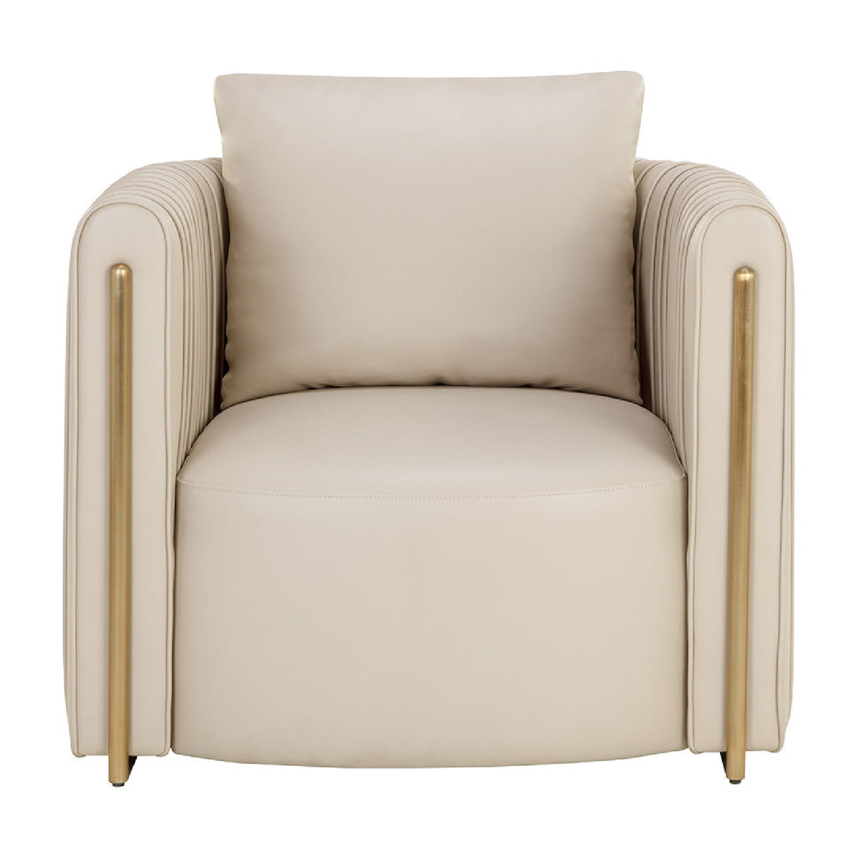   Modern European furniture - Leather Channel-Piped Lounge Chair - www.oroa.com | Oroa.com