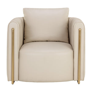   Modern European furniture - Leather Channel-Piped Lounge Chair - www.oroa.com | Oroa.com