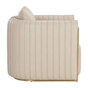  Modern European furniture - Leather Channel-Piped Lounge Chair - www.oroa.com | Oroa.com