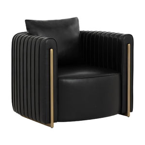  Modern European furniture - Leather Channel-Piped Lounge Chair - www.oroa.com | Oroa.com