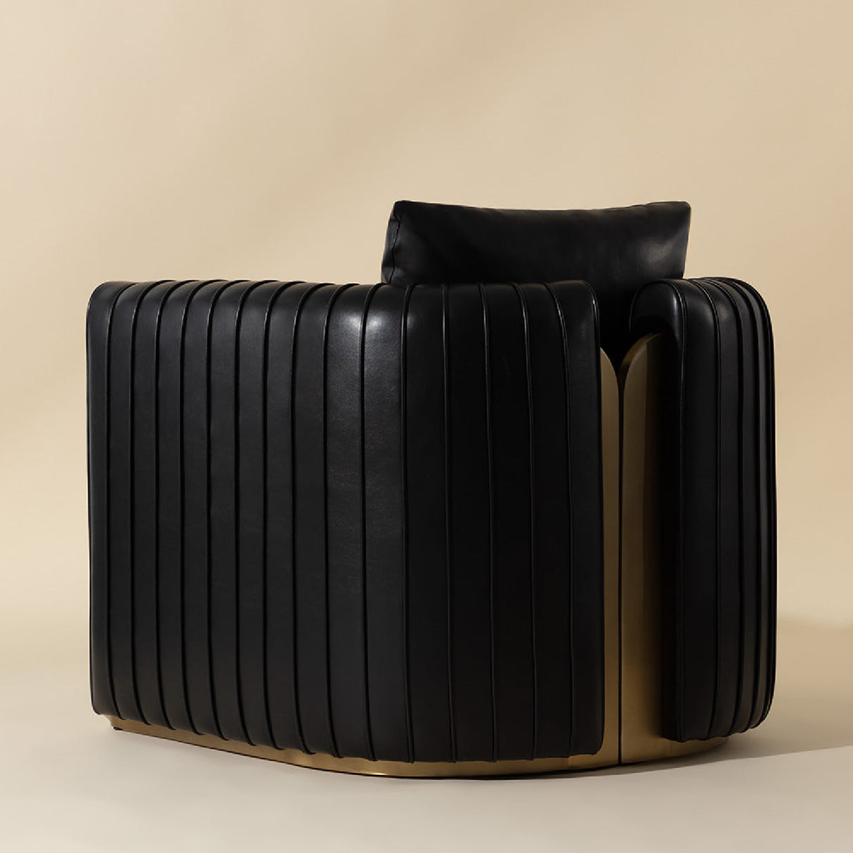   Modern European furniture - Leather Channel-Piped Lounge Chair - www.oroa.com | Oroa.com