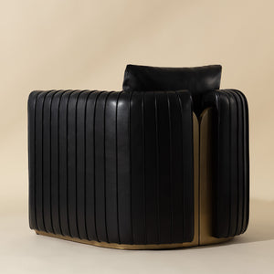   Modern European furniture - Leather Channel-Piped Lounge Chair - www.oroa.com | Oroa.com