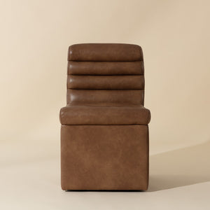   Modern European furniture - Leather Look Wheeled Dining Chair - www.oroa.com | Oroa.com