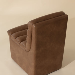   Modern European furniture - Leather Look Wheeled Dining Chair - www.oroa.com | Oroa.com