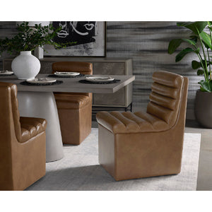   Modern European furniture - Leather Look Wheeled Dining Chair - www.oroa.com | Oroa.com