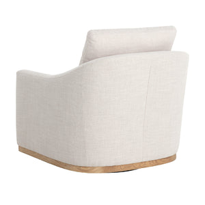   Modern European furniture - White Linen Swivel Lounge Chair - www.oroa.com | Oroa.com