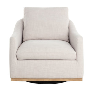   Modern European furniture - White Linen Swivel Lounge Chair - www.oroa.com | Oroa.com