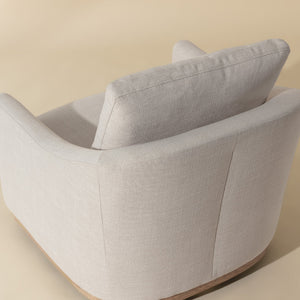   Modern European furniture - White Linen Swivel Lounge Chair - www.oroa.com | Oroa.com
