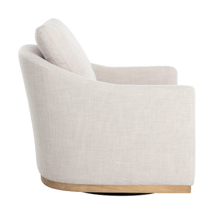   Modern European furniture - White Linen Swivel Lounge Chair - www.oroa.com | Oroa.com