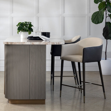   Modern European furniture - Cream Leather Counter Stool - www.oroa.com | Oroa.com