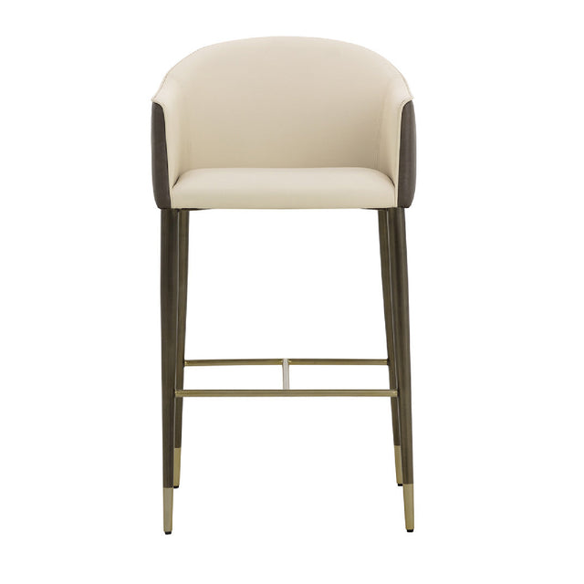 Modern European furniture - Cream Leather Bar Stool - www.oroa.com