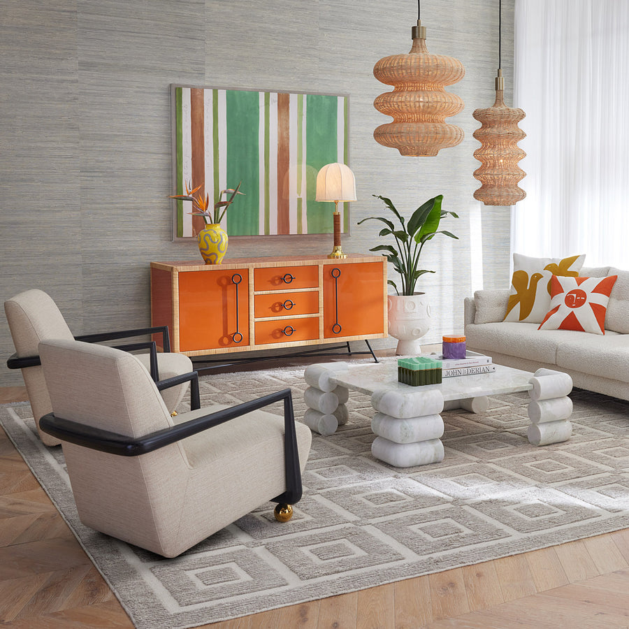 Rattan Peel Orange Sideboard | Jonathan Adler Wellington | Oroa.com