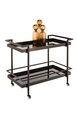   Modern European furniture - Black Glass Shelves Bar Cart - www.oroa.com | Oroa.com