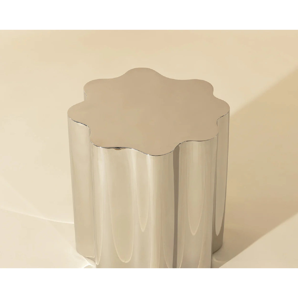   Modern European furniture - Silver Organic-Shaped Side Table - www.oroa.com | Oroa.com