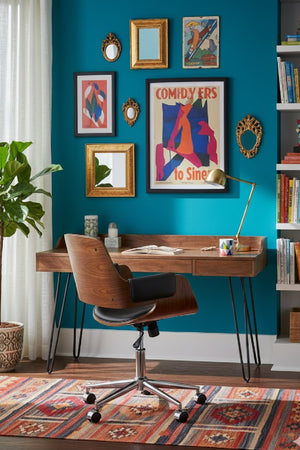 Modern European furniture - Wood and Black Office Chair - www.oroa.com