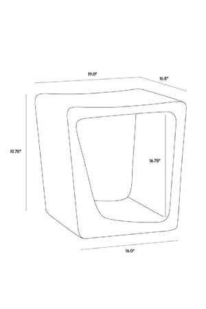   Modern European furniture - Gray Asymmetrical Indoor/Outdoor End Table - www.oroa.com | Oroa.com