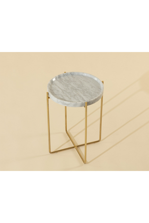   Modern European furniture - White Marble End Table - www.oroa.com | Oroa.com