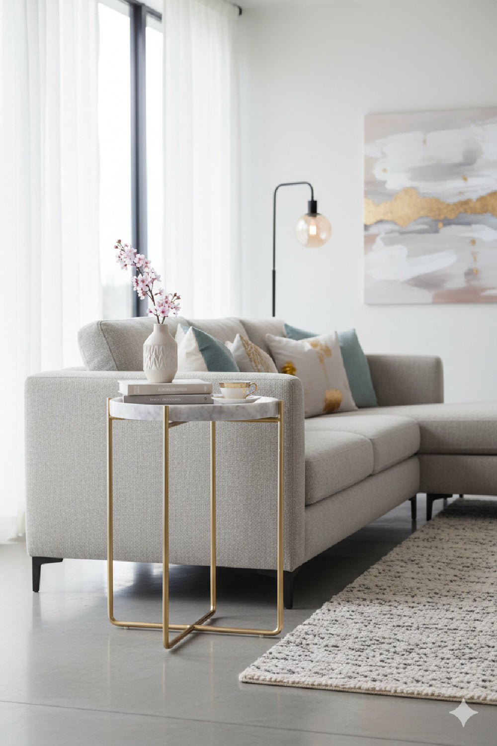   Modern European furniture - White Marble End Table - www.oroa.com | Oroa.com