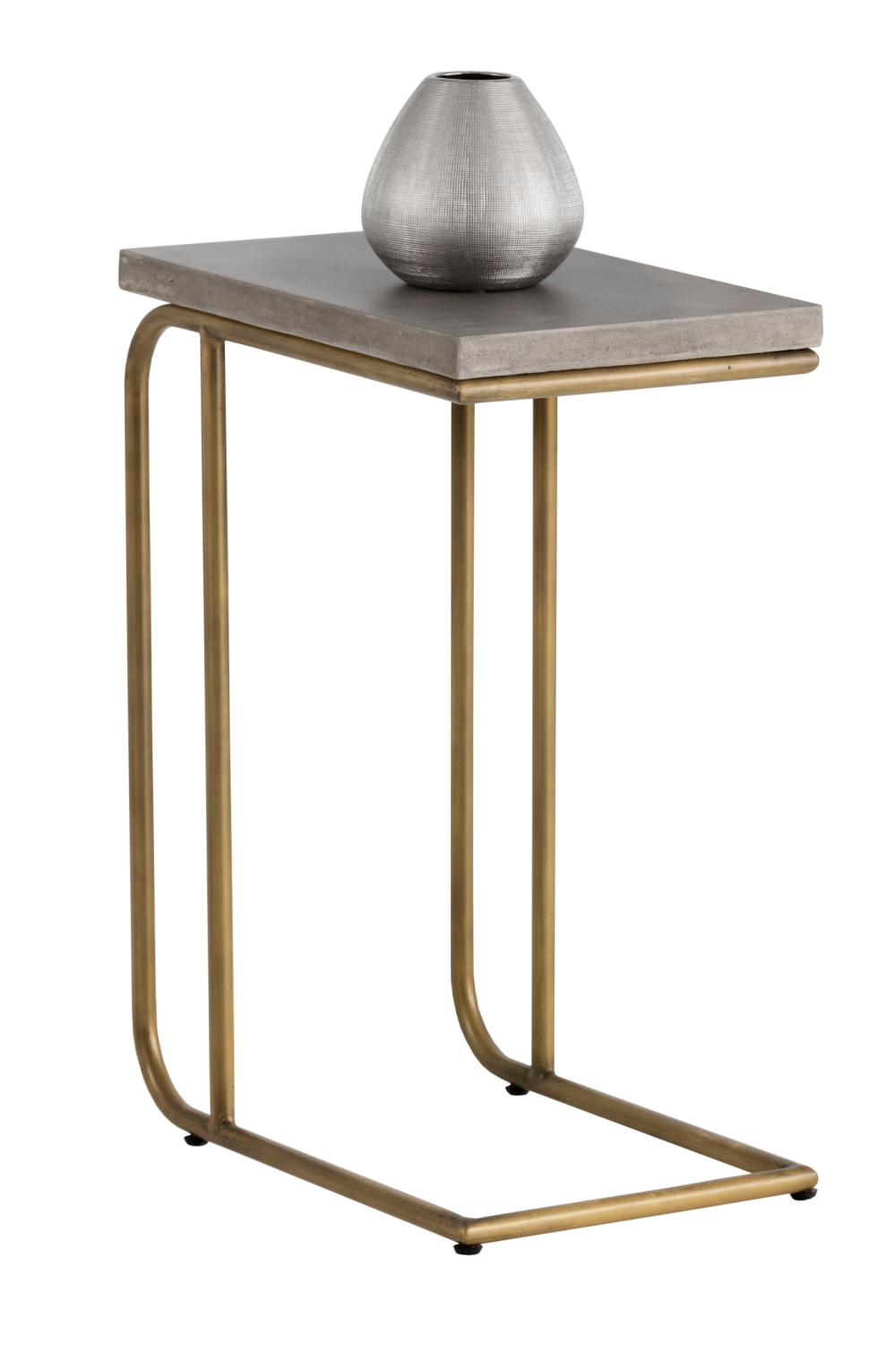   Modern European furniture Gray Concrete C-Shaped End Table  - www.oroa.com | Oroa.com