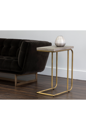   Modern European furniture Gray Concrete C-Shaped End Table  - www.oroa.com | Oroa.com