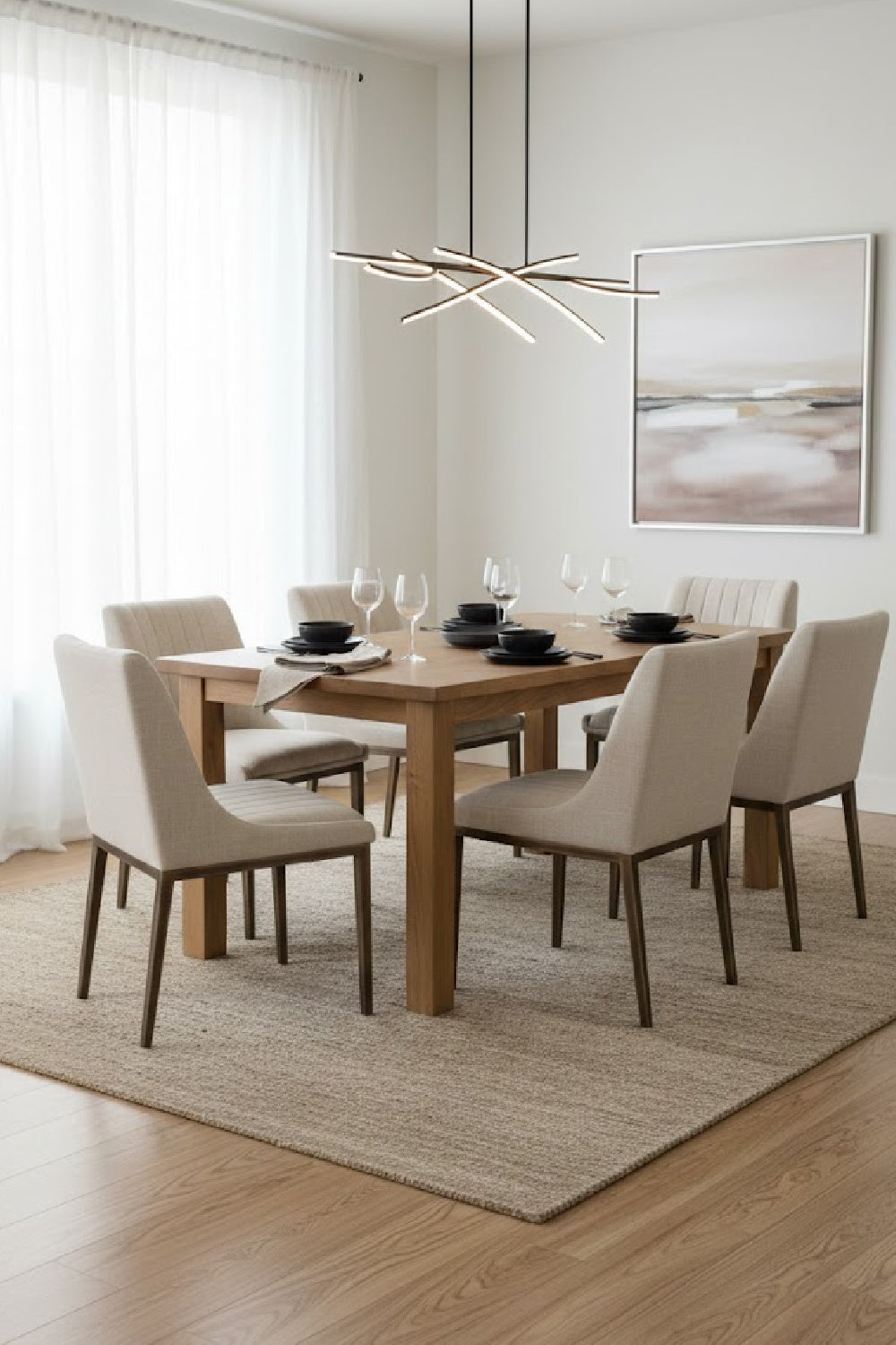   Modern European furniture - Vertical Stitched Dining Chairs (2) - www.oroa.com | Oroa.com