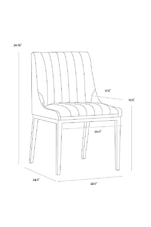   Modern European furniture - Vertical Stitched Dining Chairs (2) - www.oroa.com | Oroa.com