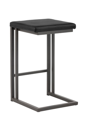   Modern European furniture - Black Leather Look Counter Stools (2) - www.oroa.com | Oroa.com