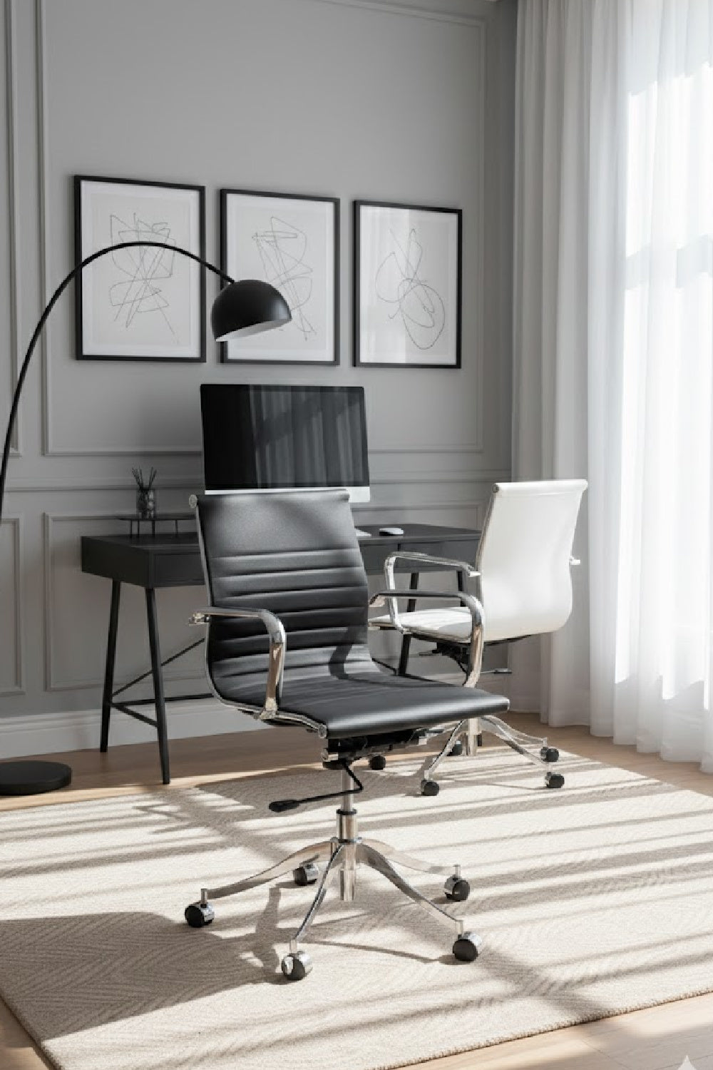 Modern European furniture - Leather Look Swivel Office Chair - www.oroa.com