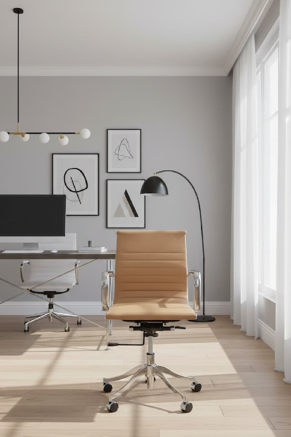 Modern European furniture - Leather Look Swivel Office Chair - www.oroa.com