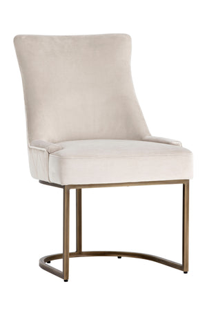   Modern European furniture - Bronze Cantilever Fabric Dining Chairs (2) - www.oroa.com | Oroa.com
