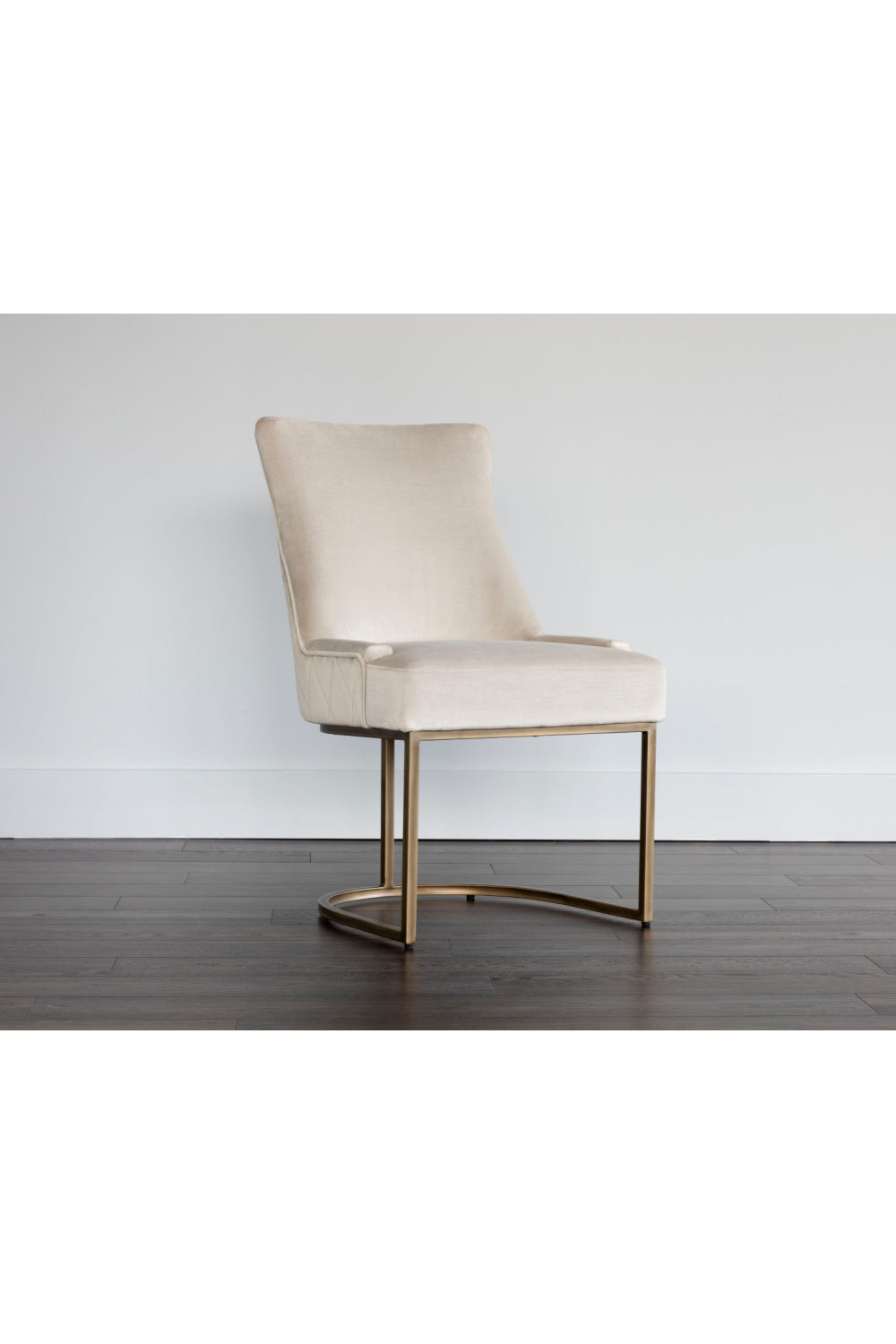  Modern European furniture - Bronze Cantilever Fabric Dining Chairs (2) - www.oroa.com | Oroa.com
