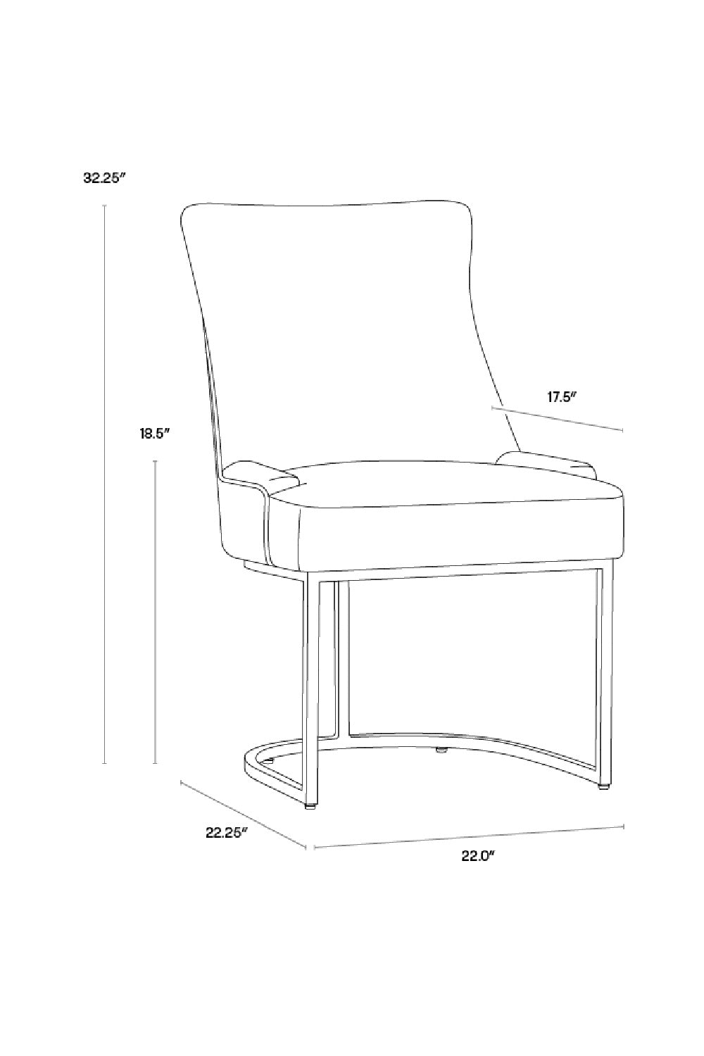   Modern European furniture - Bronze Cantilever Fabric Dining Chairs (2) - www.oroa.com | Oroa.com