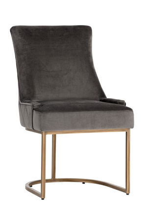   Modern European furniture - Bronze Cantilever Fabric Dining Chairs (2) - www.oroa.com | Oroa.com