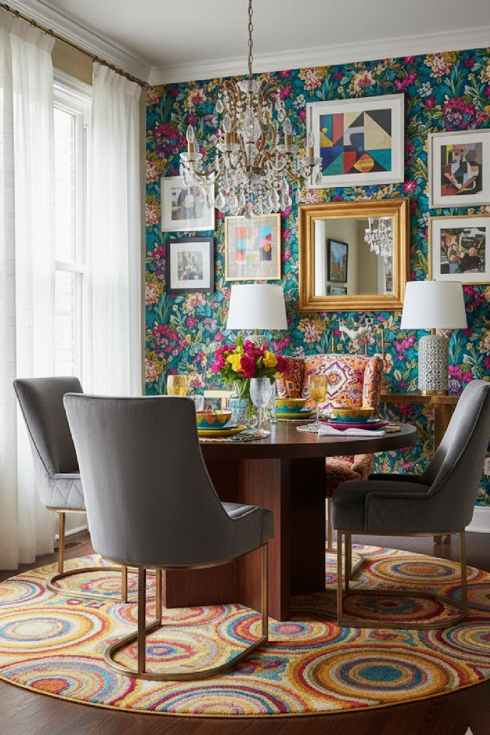   Modern European furniture - Bronze Cantilever Fabric Dining Chairs (2) - www.oroa.com | Oroa.com