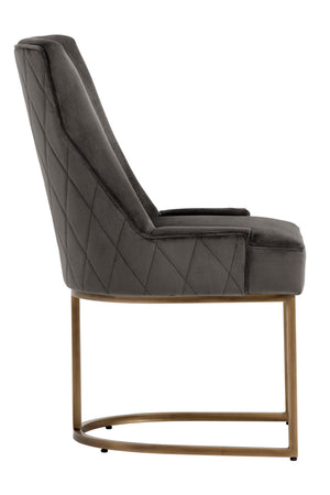   Modern European furniture - Bronze Cantilever Fabric Dining Chairs (2) - www.oroa.com | Oroa.com