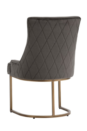   Modern European furniture - Bronze Cantilever Fabric Dining Chairs (2) - www.oroa.com | Oroa.com
