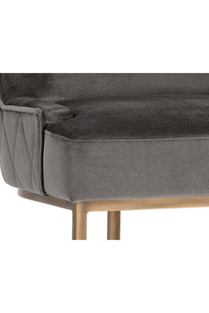   Modern European furniture - Bronze Cantilever Fabric Dining Chairs (2) - www.oroa.com | Oroa.com