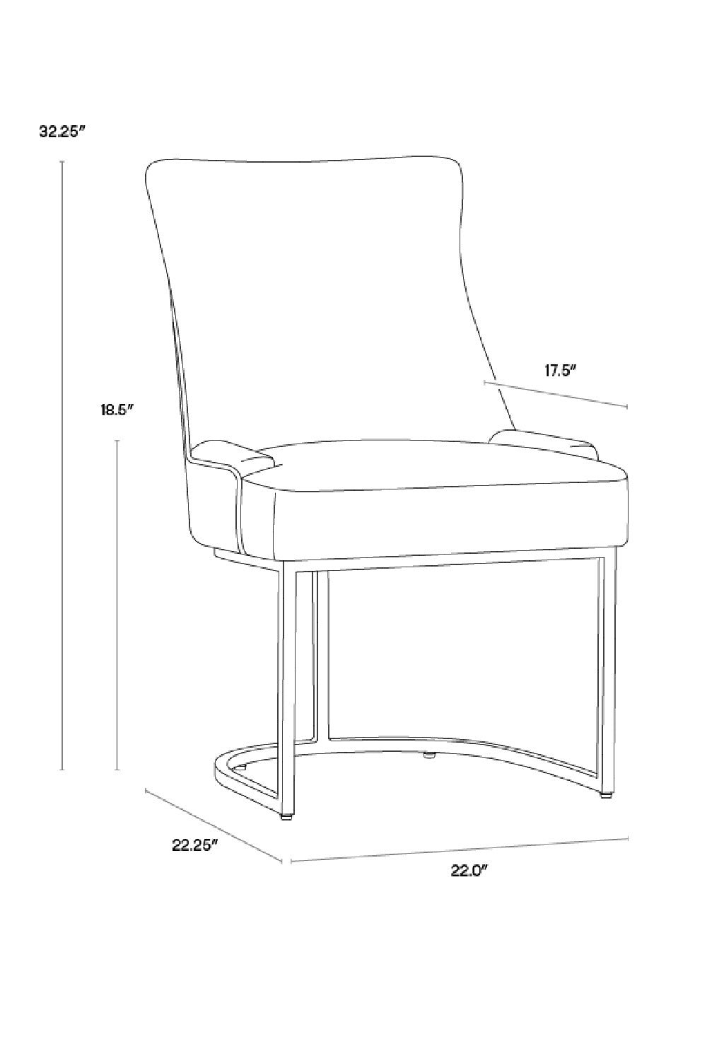   Modern European furniture - Bronze Cantilever Fabric Dining Chairs (2) - www.oroa.com | Oroa.com
