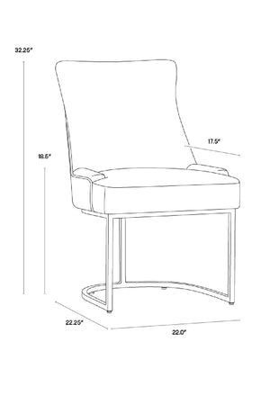   Modern European furniture - Bronze Cantilever Fabric Dining Chairs (2) - www.oroa.com | Oroa.com
