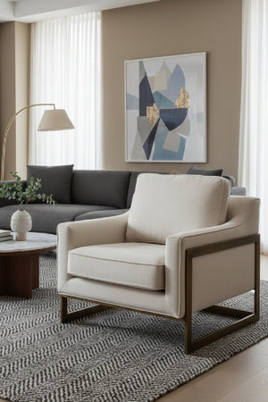   Modern European furniture - Bronze Frame Cantilevered Lounge Chair - www.oroa.com | Oroa.com