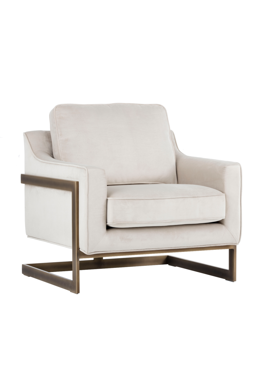   Modern European furniture - Bronze Frame Cantilevered Lounge Chair - www.oroa.com | Oroa.com