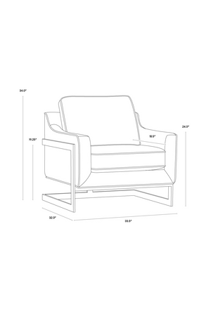   Modern European furniture - Bronze Frame Cantilevered Lounge Chair - www.oroa.com | Oroa.com